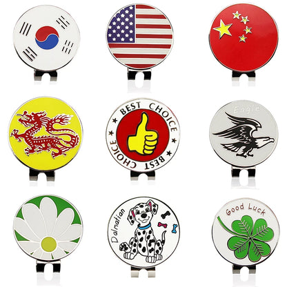 1.18 Inch Golf Ball Mark W Magnetic Golf Hat Clip Mark Golf Ball Position 24 Kinds for Choice Golf Marker