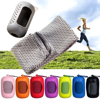 Mini Quick Dry Fitness Cool Towel Portable Microfiber Silica Gel Towel Silicone Bag Quick Drying Towel Sports